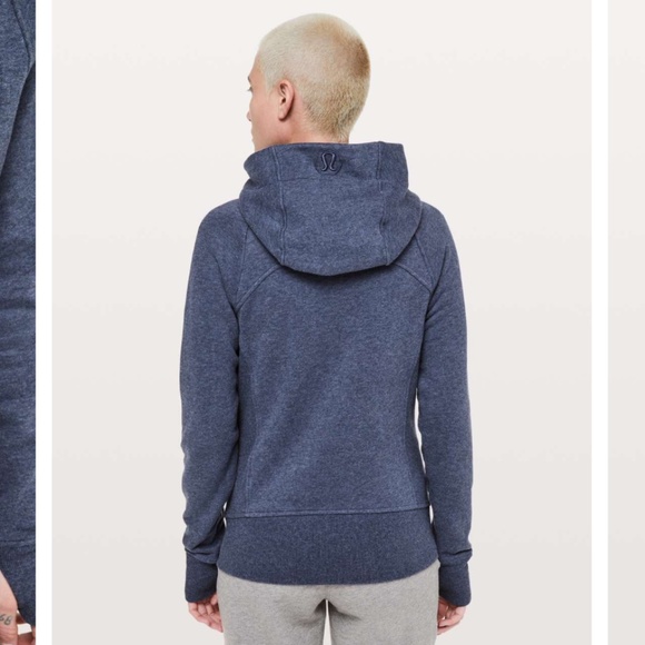 Lululemon Scuba Hoodie *Light Cotton Fleece Heathered Gatsby Blue - Picture 2 of 5